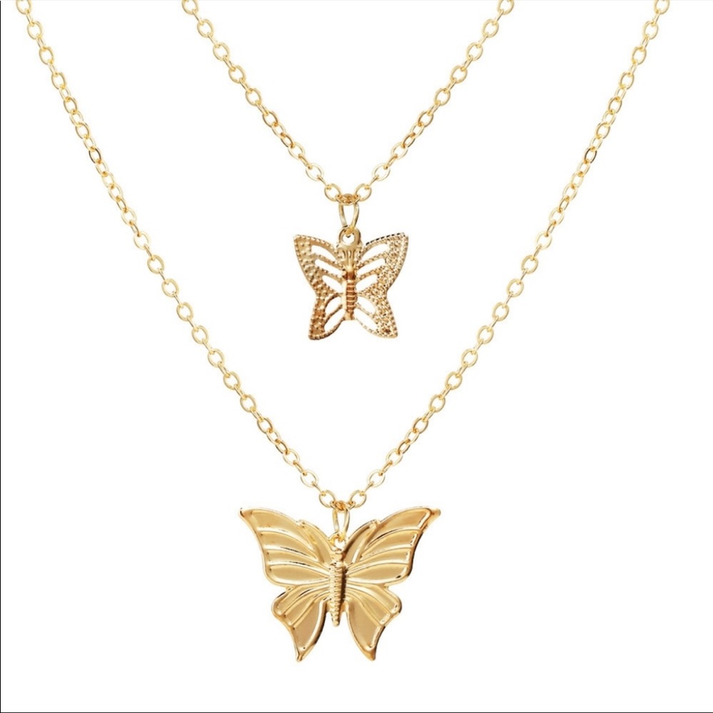 Layered Butterfly Necklaces